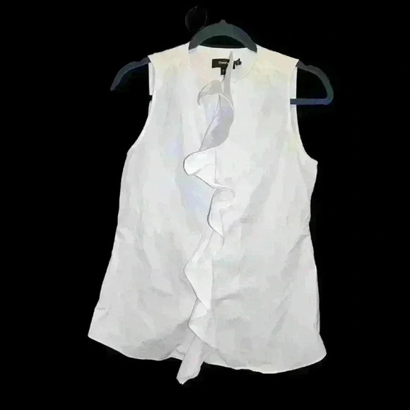 Women’s Vince ruffled sleeveless cotton blouse size small - Picture 2 of 3